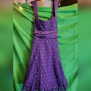 B Darlin Purple Embellished Prom Dress